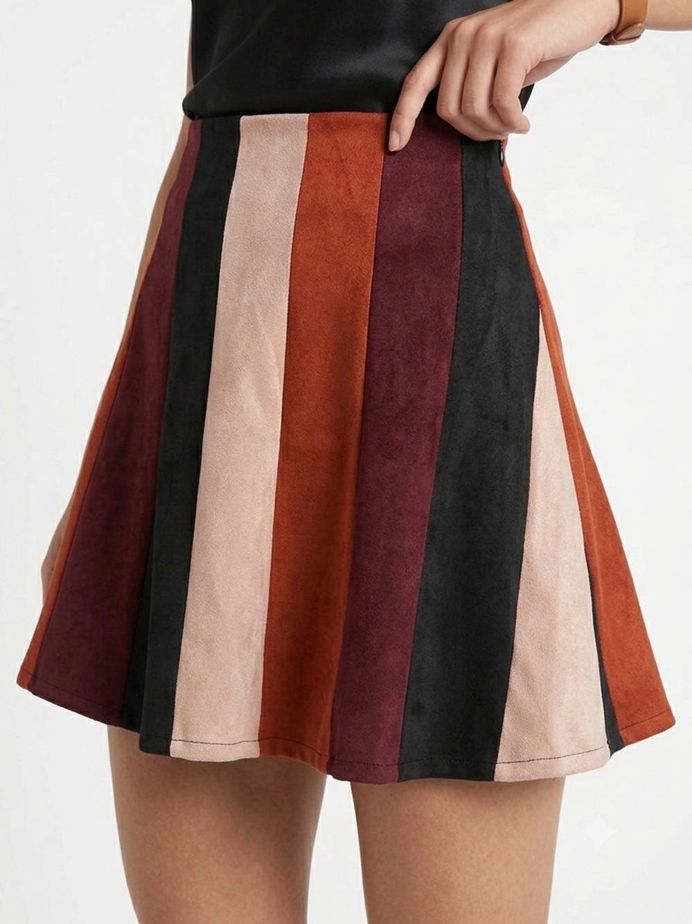 Forever 21 Multicolor Striped Tote in Rust, Burgundy, Black & Blush